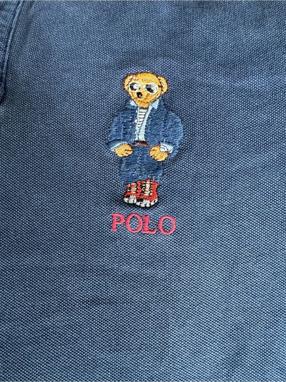 Polo by Ralph Lauren Men’s Navy Polo Bear - Motif Cotton Polo Shirt. Sz L - Picture 10 of 12